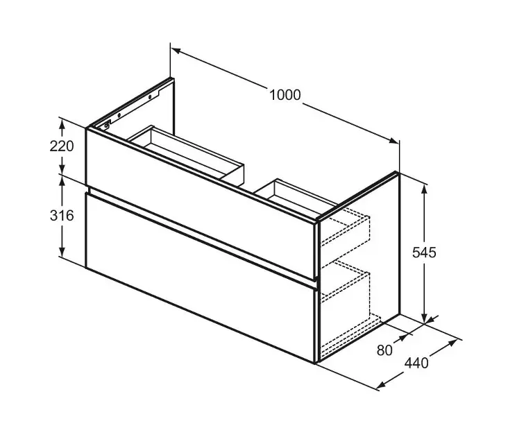 Ideal Standard - Finesse - Mosdószekrény - E3388UP – 2. kép