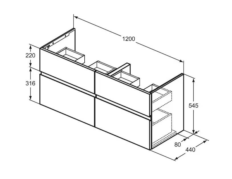Ideal Standard - Finesse - Mosdószekrény - E3390UQ – 2. kép