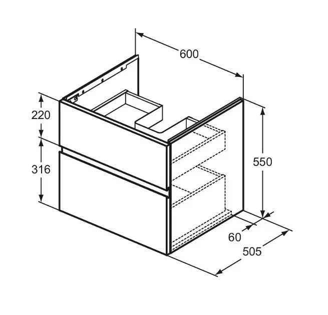 Ideal Standard - Finesse - Mosdószekrény - E3395UQ – 2. kép
