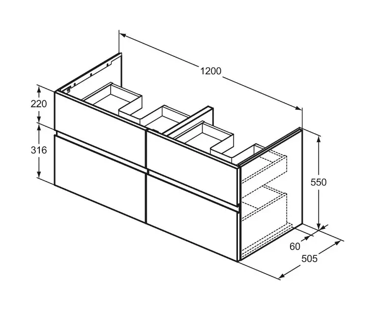 Ideal Standard - Finesse - Mosdószekrény - E3399US – 2. kép