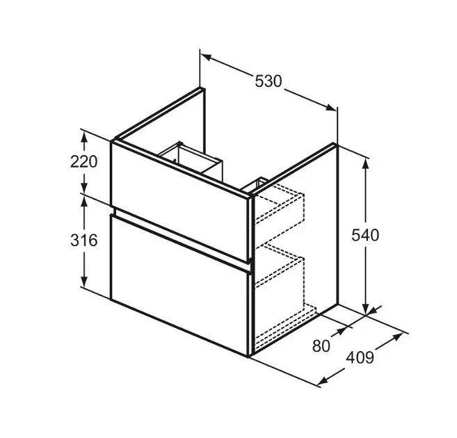 Ideal Standard - Finesse - Mosdószekrény - E3409UQ – 2. kép