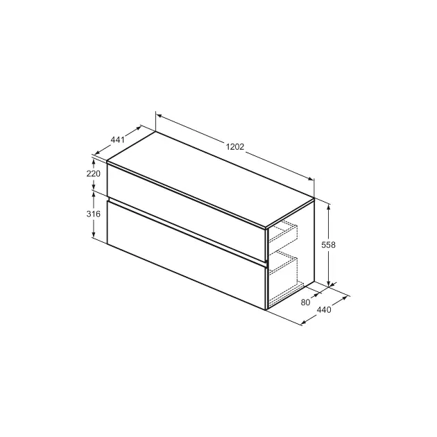 Ideal Standard - Finesse - Mosdószekrény - E3421UQ – 2. kép