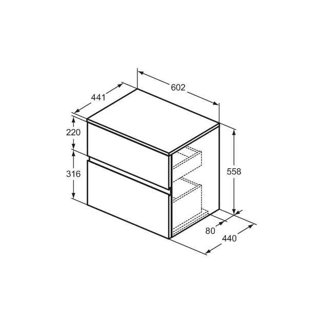 Ideal Standard - Finesse - Mosdószekrény - E3422UP – 2. kép