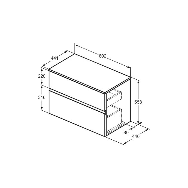 Ideal Standard - Finesse - Mosdószekrény - E3423UR – 2. kép