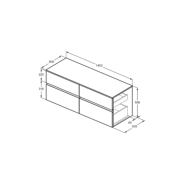 Ideal Standard - Finesse - Mosdószekrény - E3441UP – 2. kép