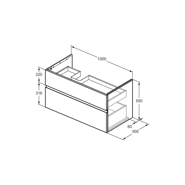 Ideal Standard - Finesse - Mosdószekrény - E3445UP – 2. kép