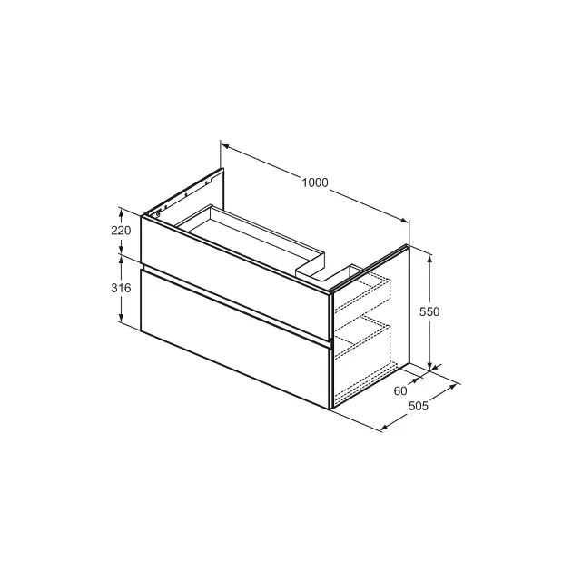 Ideal Standard - Finesse - Mosdószekrény - E3446Y2 – 2. kép