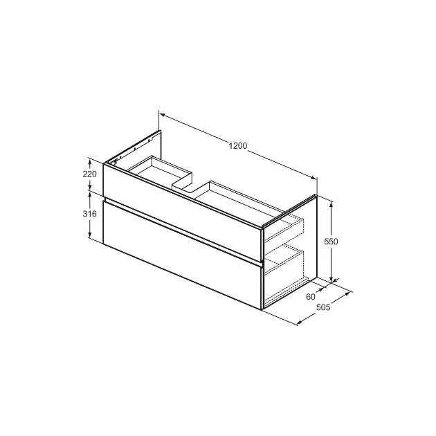 Ideal Standard - Finesse - Mosdószekrény - E3447Y1 – 2. kép