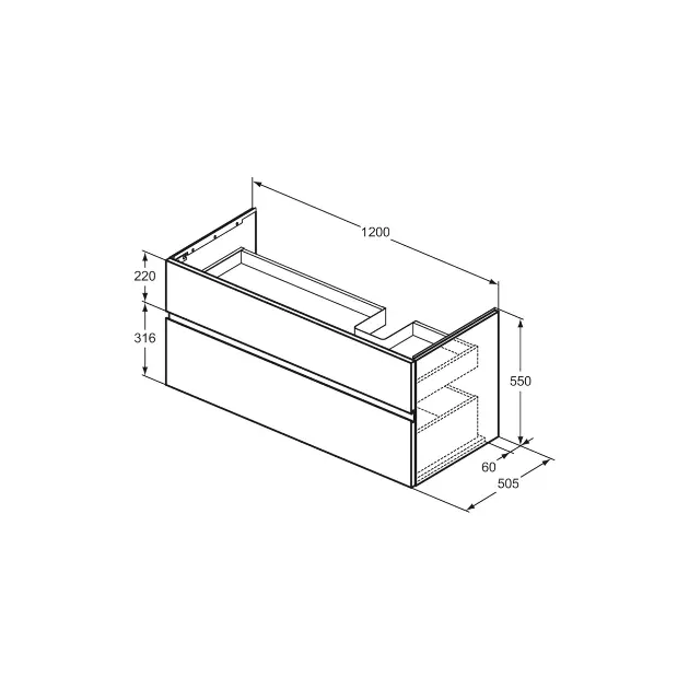 Ideal Standard - Finesse - Mosdószekrény - E3448US – 2. kép