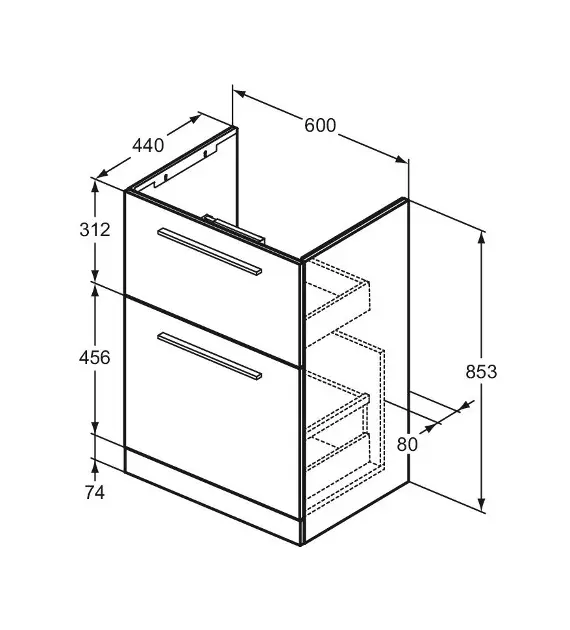 Ideal Standard - i.Life A - Mosdószekrény - T5273NF – 2. kép