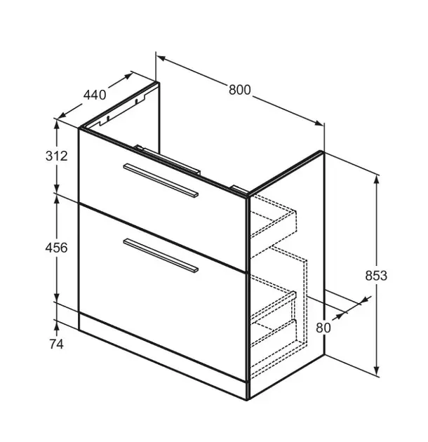 Ideal Standard - i.Life A - Mosdószekrény - T5274NW – 2. kép