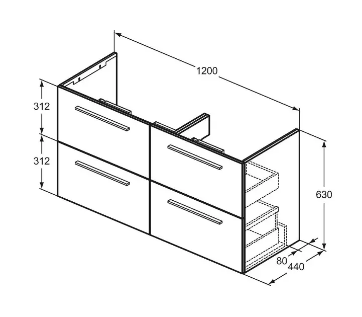 Ideal Standard - i.Life A - Mosdószekrény - T5513NW – 2. kép
