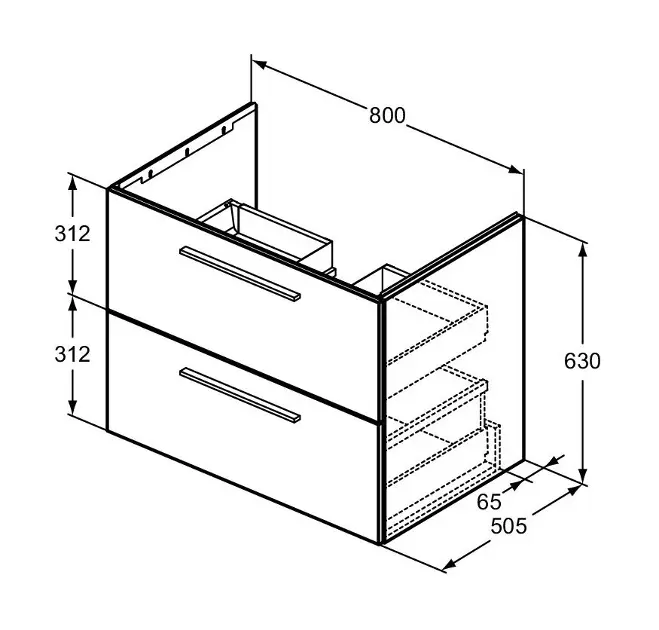 Ideal Standard - i.Life B - Mosdószekrény - T5272NW – 2. kép
