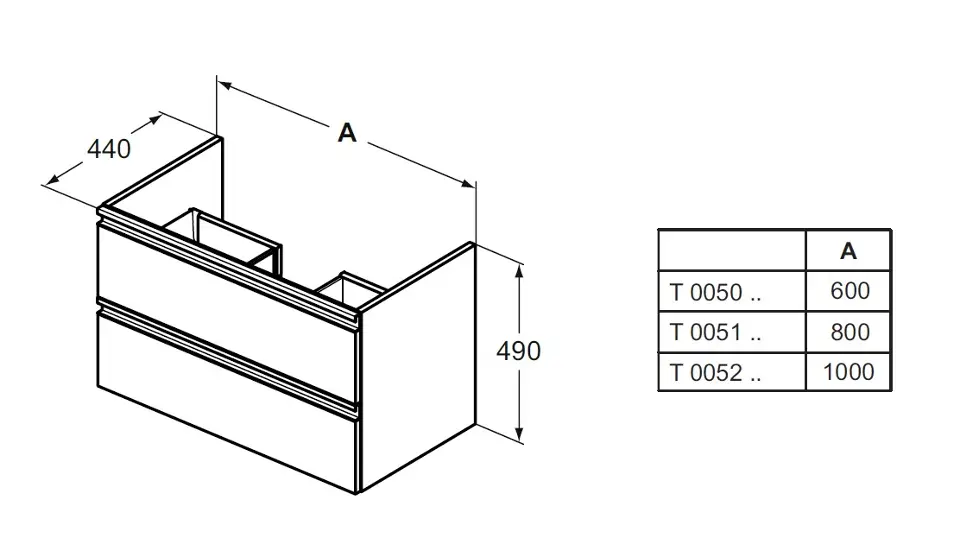 Ideal Standard - Tesi - Mosdószekrény - T0051ZT – 2. kép