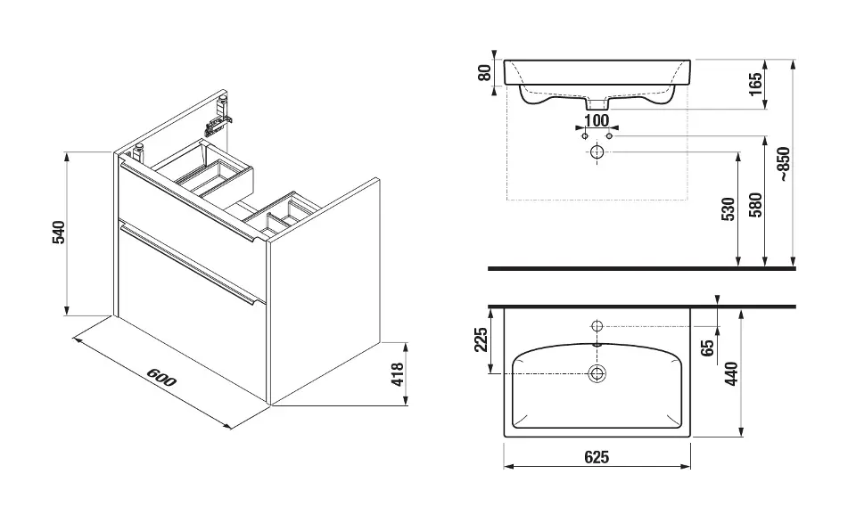 Jika - Pure - Mosdószekrény - H40B2324025002 – 2. kép