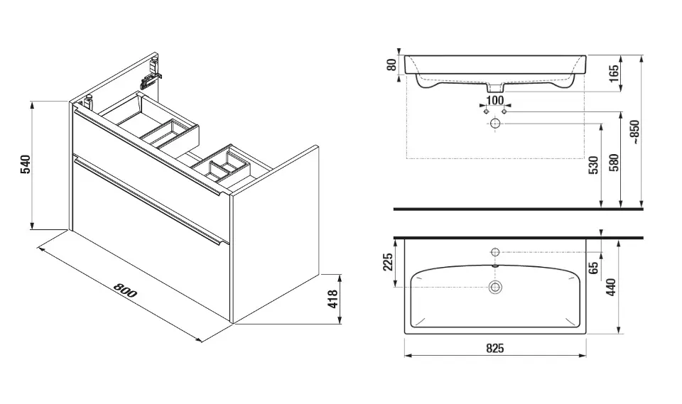 Jika - Pure - Mosdószekrény - H40B2344023532 – 2. kép