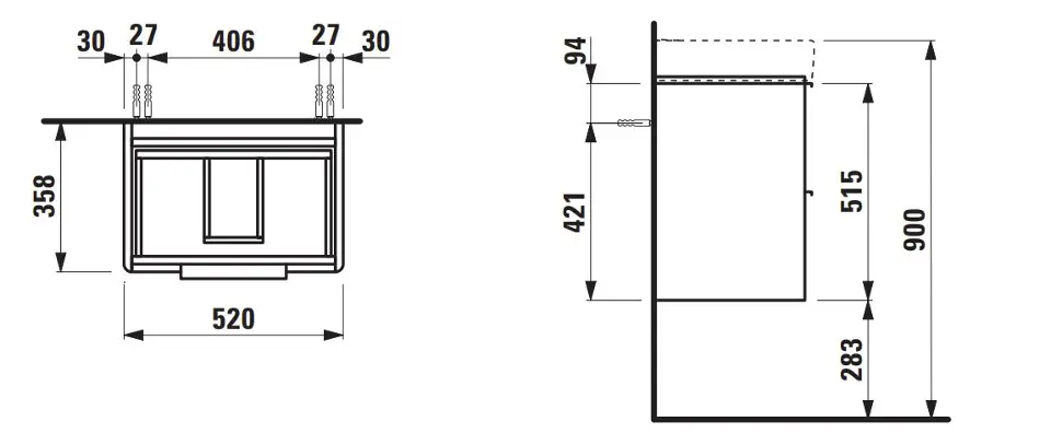 Laufen - Base - Mosdószekrény - H4021521102601 – 2. kép