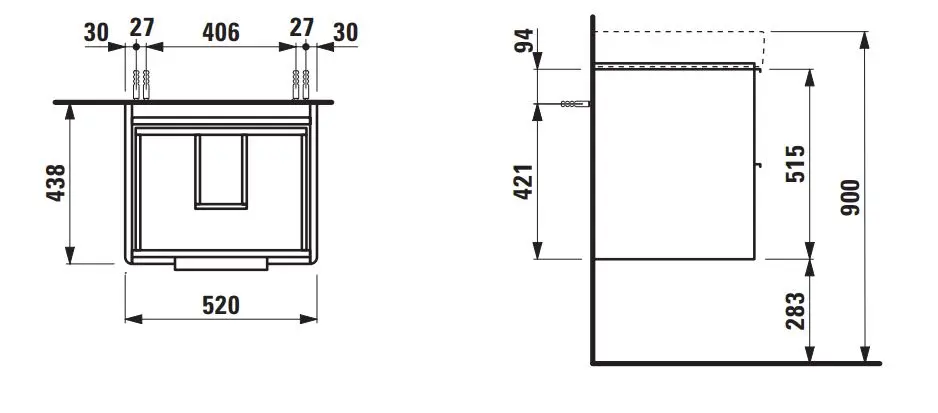 Laufen - Base - Mosdószekrény - H4021721102601 – 2. kép