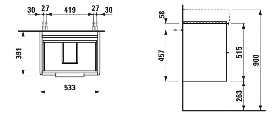 Laufen - Base - Mosdószekrény - H4021921102601 – 2. kép