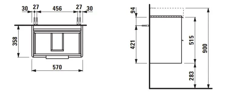 Laufen - Base - Mosdószekrény - H4022121102661 – 2. kép