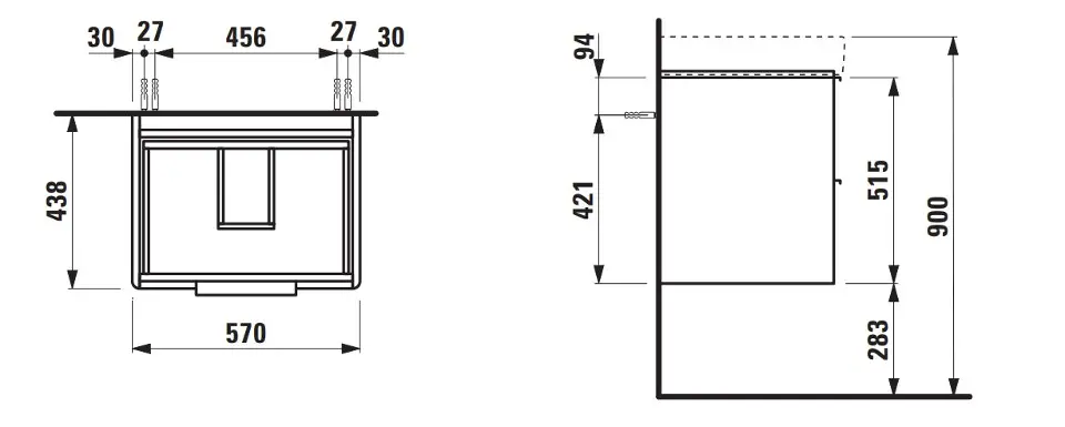 Laufen - Base - Mosdószekrény - H4022321102601 – 2. kép