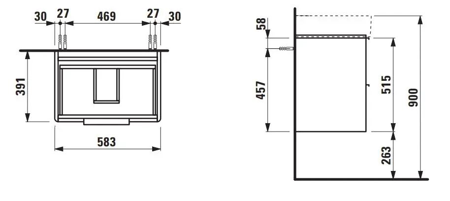 Laufen - Base - Mosdószekrény - H4022521102661 – 2. kép