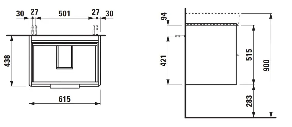 Laufen - Base - Mosdószekrény - H4022921102661 – 2. kép