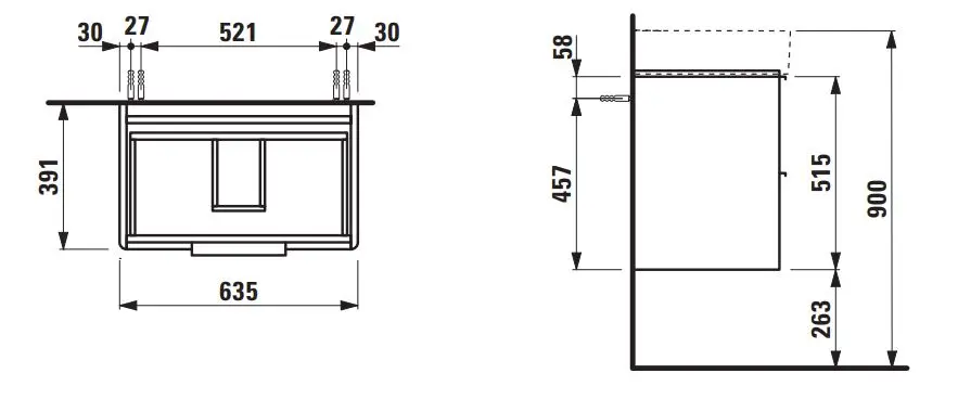 Laufen - Base - Mosdószekrény - H4023121102601 – 2. kép