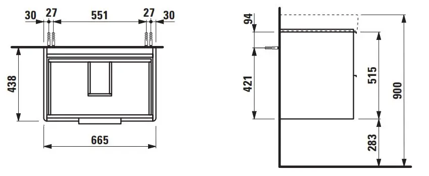 Laufen - Base - Mosdószekrény - H4023321102661 – 2. kép