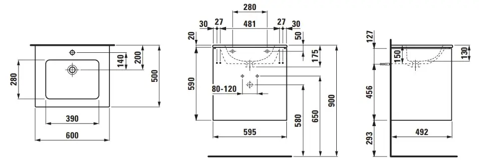 Laufen - Base - Mosdószekrény - H8649602661041 – 2. kép