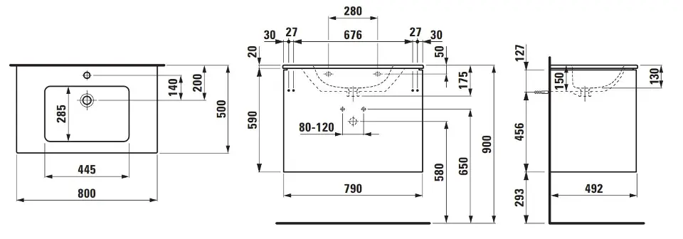 Laufen - Base - Mosdószekrény - H8649612661041 – 2. kép