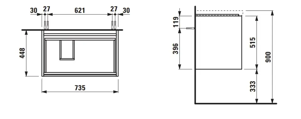 Laufen - Lani - Mosdószekrény - H4035921122601 – 2. kép