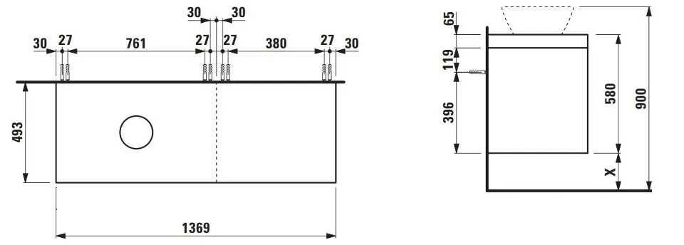 Laufen - Lani - Mosdószekrény - H4045821122661 – 2. kép