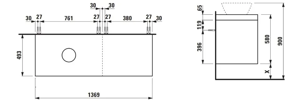 Laufen - Lani - Mosdószekrény - H4065821122661 – 2. kép