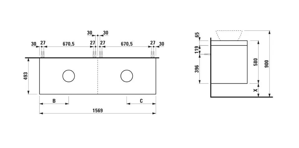 Laufen - Lani - Mosdószekrény - H4065941122601 – 2. kép