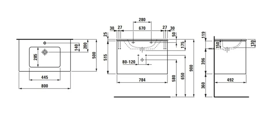 Laufen - Mosdószekrény - H8649652611041 – 2. kép