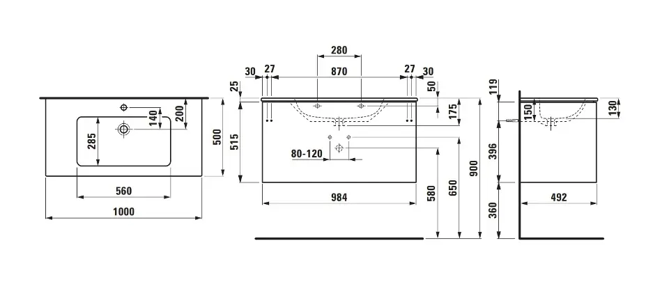 Laufen - Pro - Mosdószekrény - H8649672671041 – 2. kép