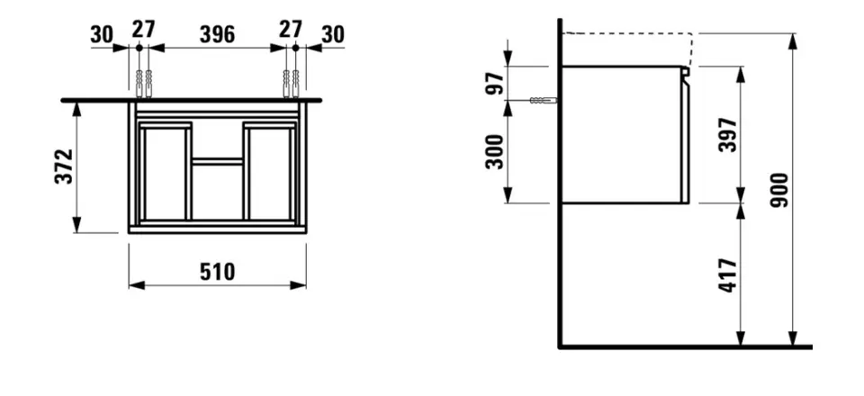 Laufen - Pro S - Mosdószekrény - H4830220954791 – 2. kép