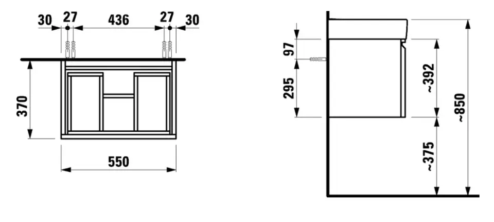 Laufen - Pro S - Mosdószekrény - H4830310954631 – 2. kép