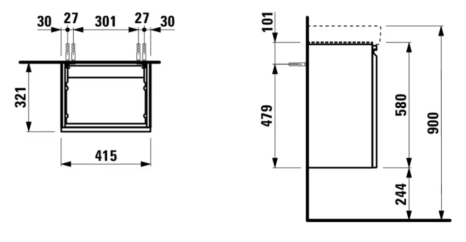 Laufen - Pro S - Mosdószekrény - H4833020964751 – 2. kép