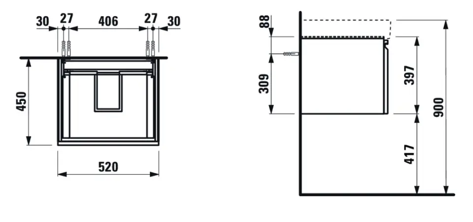 Laufen - Pro S - Mosdószekrény - H4833510964801 – 2. kép