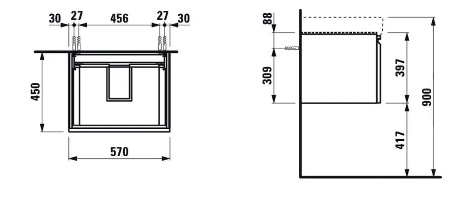 Laufen - Pro S - Mosdószekrény - H4833720964751 – 2. kép