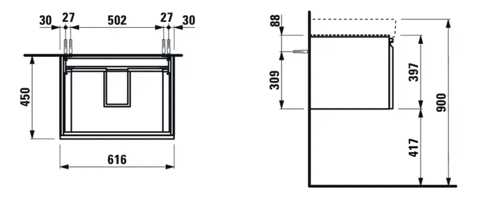 Laufen - Pro S - Mosdószekrény - H4834220964751 – 2. kép