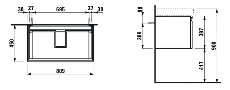 Laufen - Pro S - Mosdószekrény - H4835010964791 – 2. kép