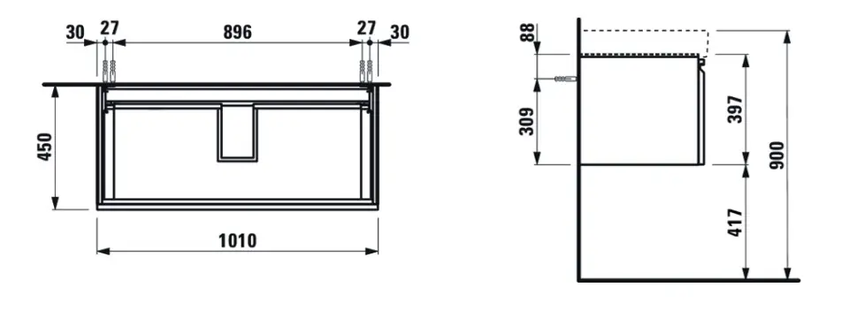 Laufen - Pro S - Mosdószekrény - H4835510964801 – 2. kép