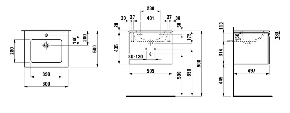 Laufen - Pro S - Mosdószekrény - H8609624751041 – 2. kép