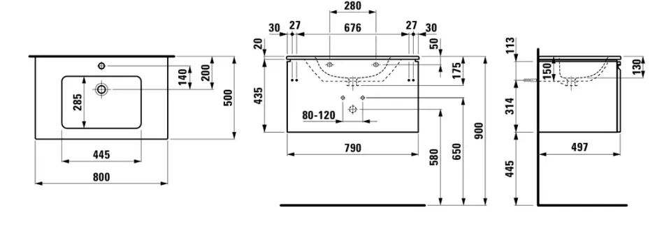 Laufen - Pro S - Mosdószekrény - H8609644751041 – 2. kép