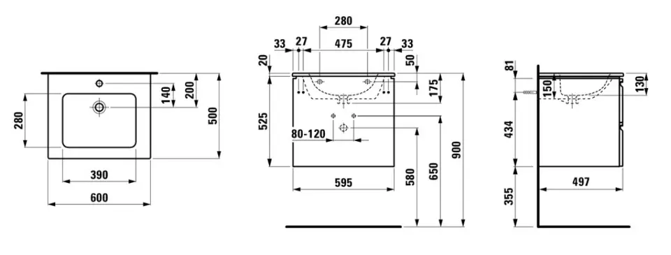 Laufen - Pro S - Mosdószekrény - H8619614801041 – 2. kép