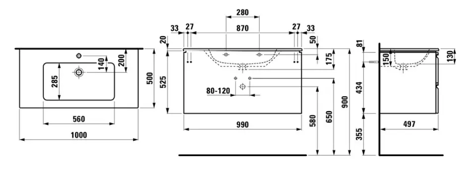 Laufen - Pro S - Mosdószekrény - H8619654631041 – 2. kép