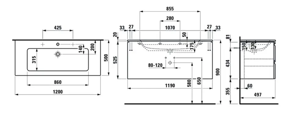 Laufen - Pro S - Mosdószekrény - H8619674631041 – 2. kép